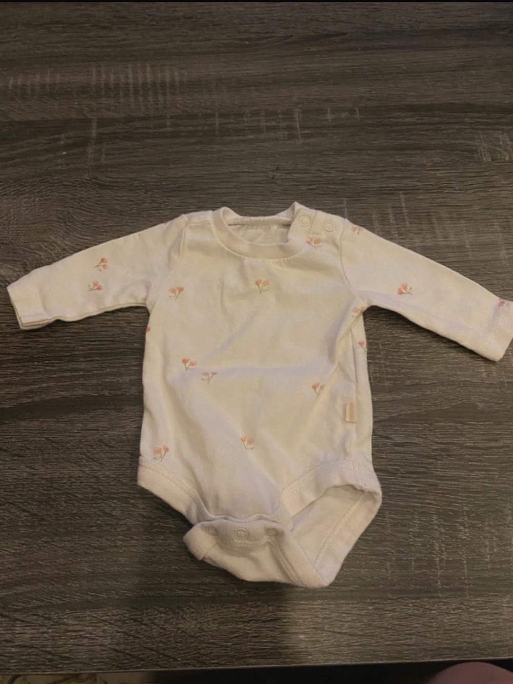 Burt's Bees Cream One-Piece with Small Pink Floral Print